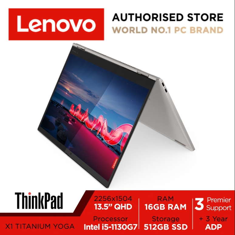Lenovo ThinkPad X1 Titanium Yoga Gen 1 | 20QA0075SG | 13.5" QHD | i5-1130G7 | 16GB RAM | 512GB SSD | Win10/11 | 3Y